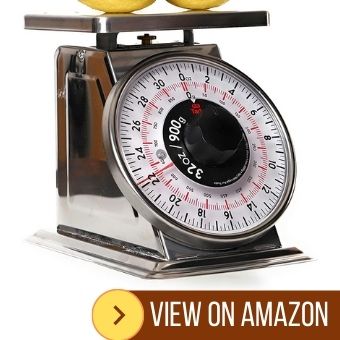  Alpine Cuisine Analog Kitchen Scale Red - Mechanical Kitchen  Weighing Food Scale Weighs Up to 22 Lbs., Analog Food Scale for Kitchen -  Measures in Grams and Ounces - Food Weight